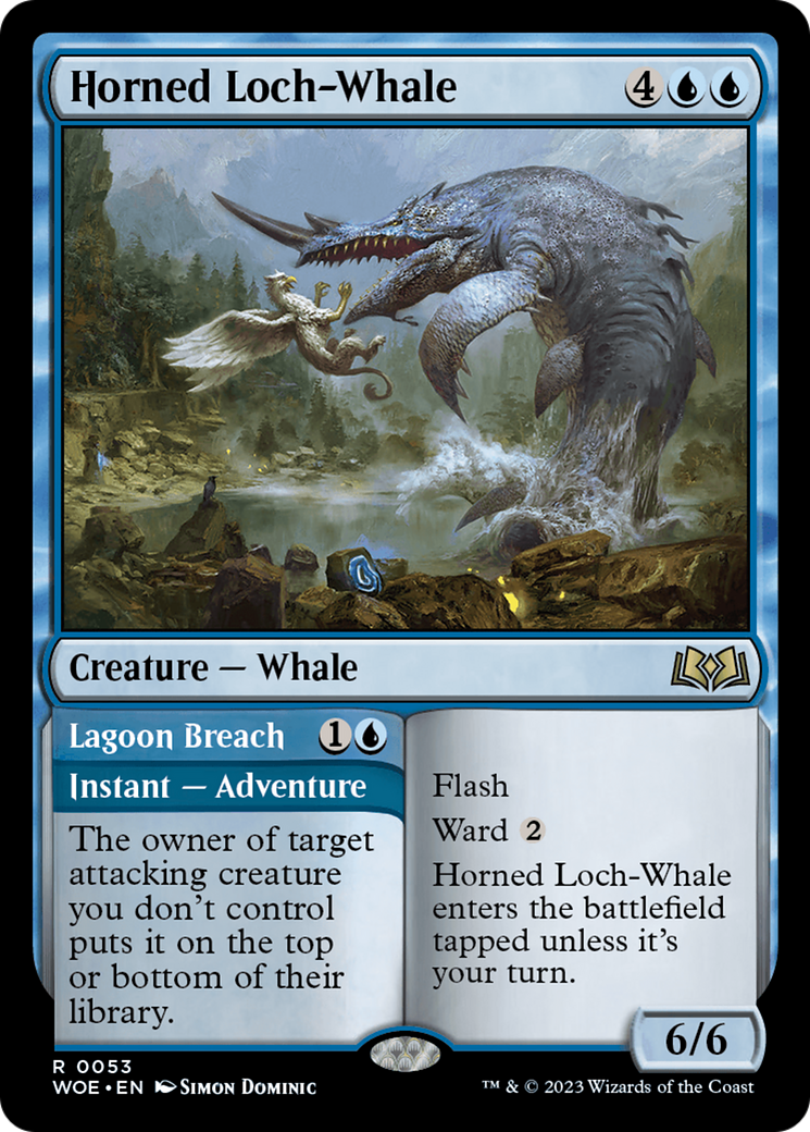 Horned Loch-Whale // Lagoon Breach [Wilds of Eldraine] | Arkham Games and Comics