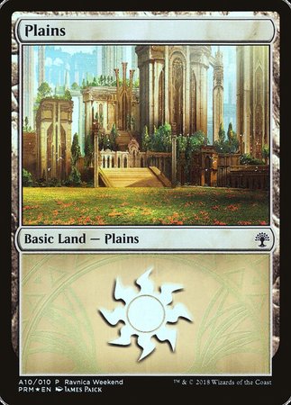 Plains - Selesnya (A10) [GRN Ravnica Weekend] | Arkham Games and Comics