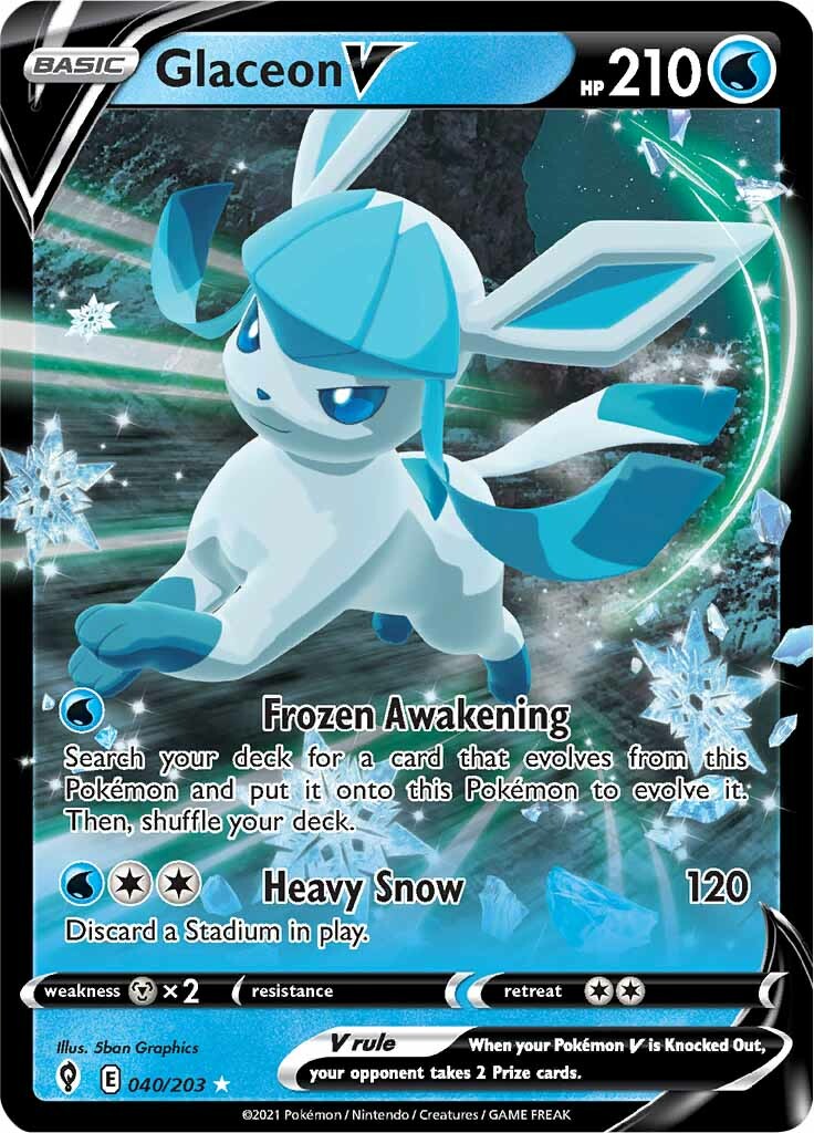 Glaceon V (040/203) [Sword & Shield: Evolving Skies] | Arkham Games and Comics