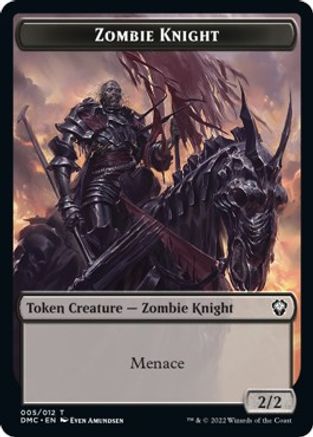 Zombie Knight // Warrior Double-Sided Token [Dominaria United Commander Tokens] | Arkham Games and Comics