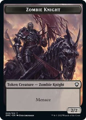 Zombie Knight // Griffin Double-Sided Token [Dominaria United Commander Tokens] | Arkham Games and Comics