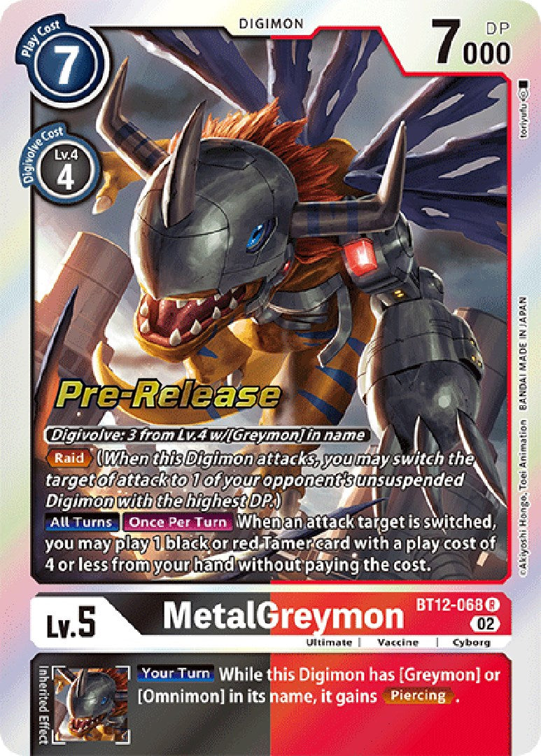 MetalGreymon [BT12-068] [Across Time Pre-Release Cards] | Arkham Games and Comics