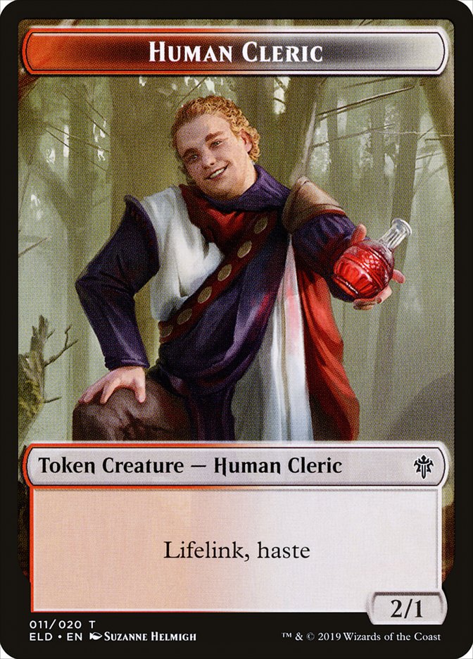 Human Cleric [Throne of Eldraine Tokens] | Arkham Games and Comics