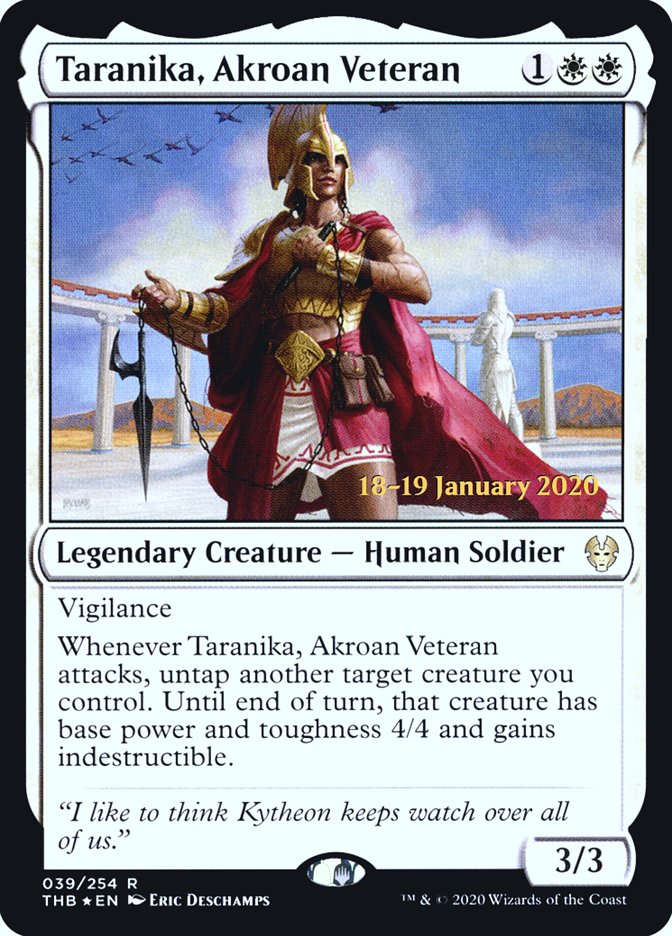 Taranika, Akroan Veteran [Theros Beyond Death Prerelease Promos] | Arkham Games and Comics