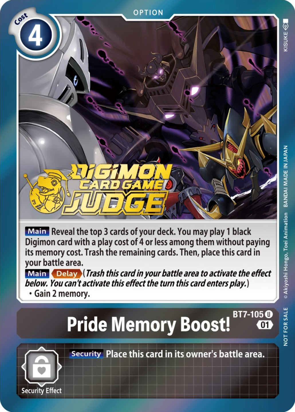 Pride Memory Boost! [BT7-105] (Judge Pack 3) [Next Adventure Promos] | Arkham Games and Comics