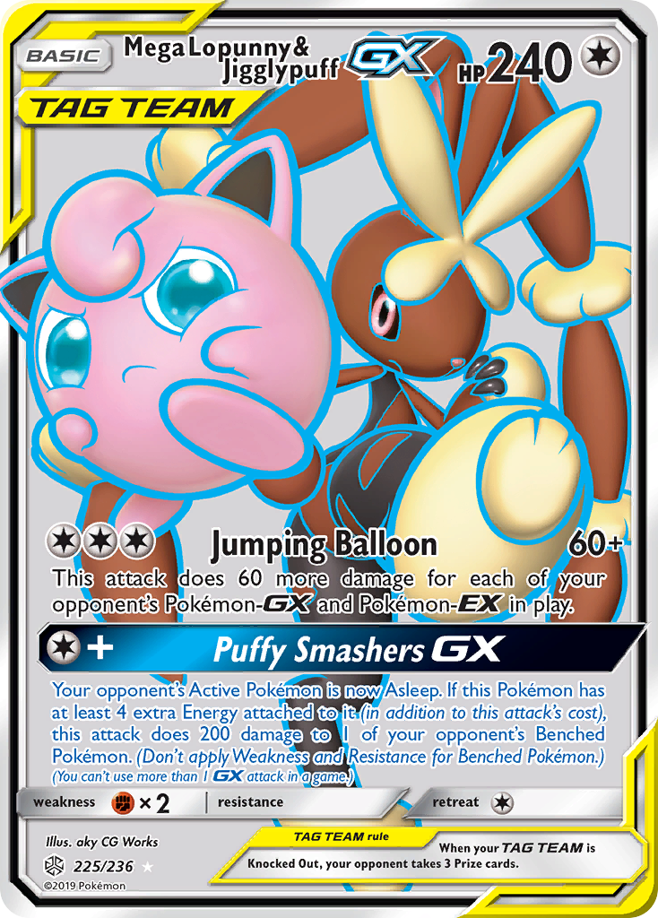 Mega Lopunny & Jigglypuff GX (225/236) [Sun & Moon: Cosmic Eclipse] | Arkham Games and Comics