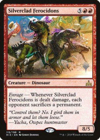 Silverclad Ferocidons [Rivals of Ixalan Promos] | Arkham Games and Comics