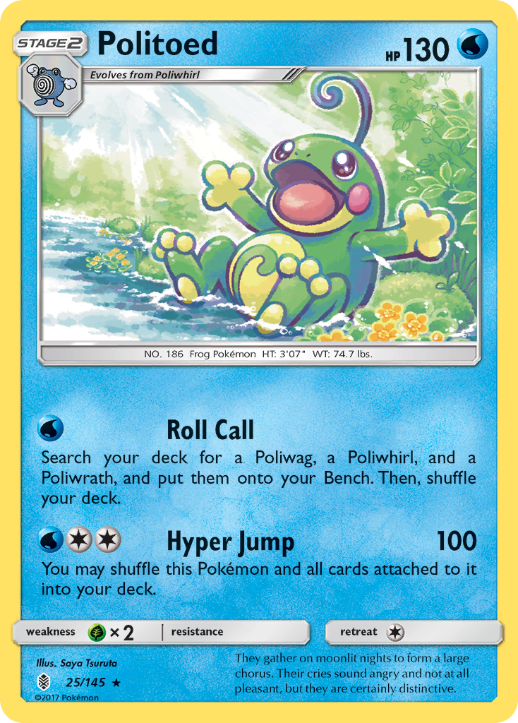 Politoed (25/145) [Sun & Moon: Guardians Rising] | Arkham Games and Comics