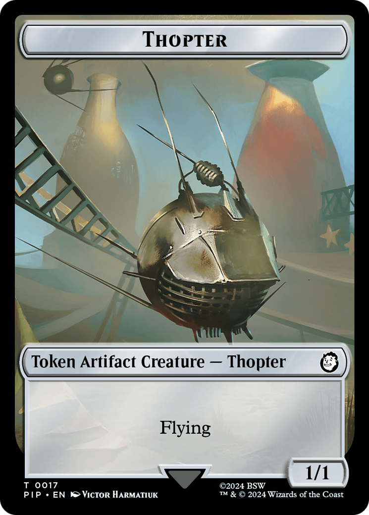 Junk // Thopter Double-Sided Token [Fallout Tokens] | Arkham Games and Comics