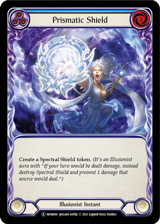 Prismatic Shield (Blue) [U-MON094-RF] (Monarch Unlimited)  Unlimited Rainbow Foil | Arkham Games and Comics