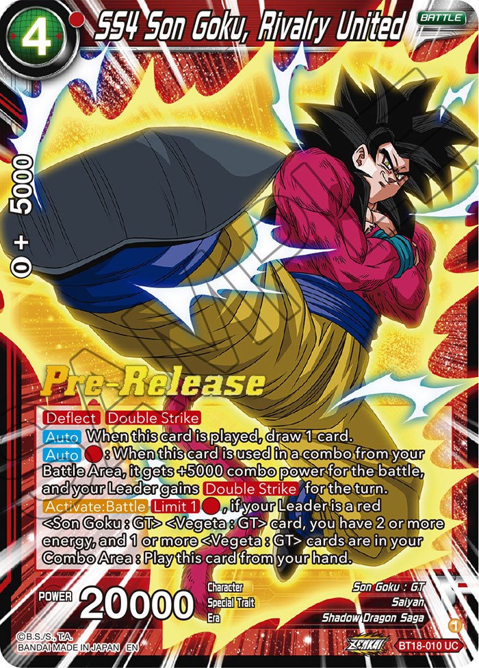 SS4 Son Goku, Rivalry United (BT18-010) [Dawn of the Z-Legends Prerelease Promos] | Arkham Games and Comics