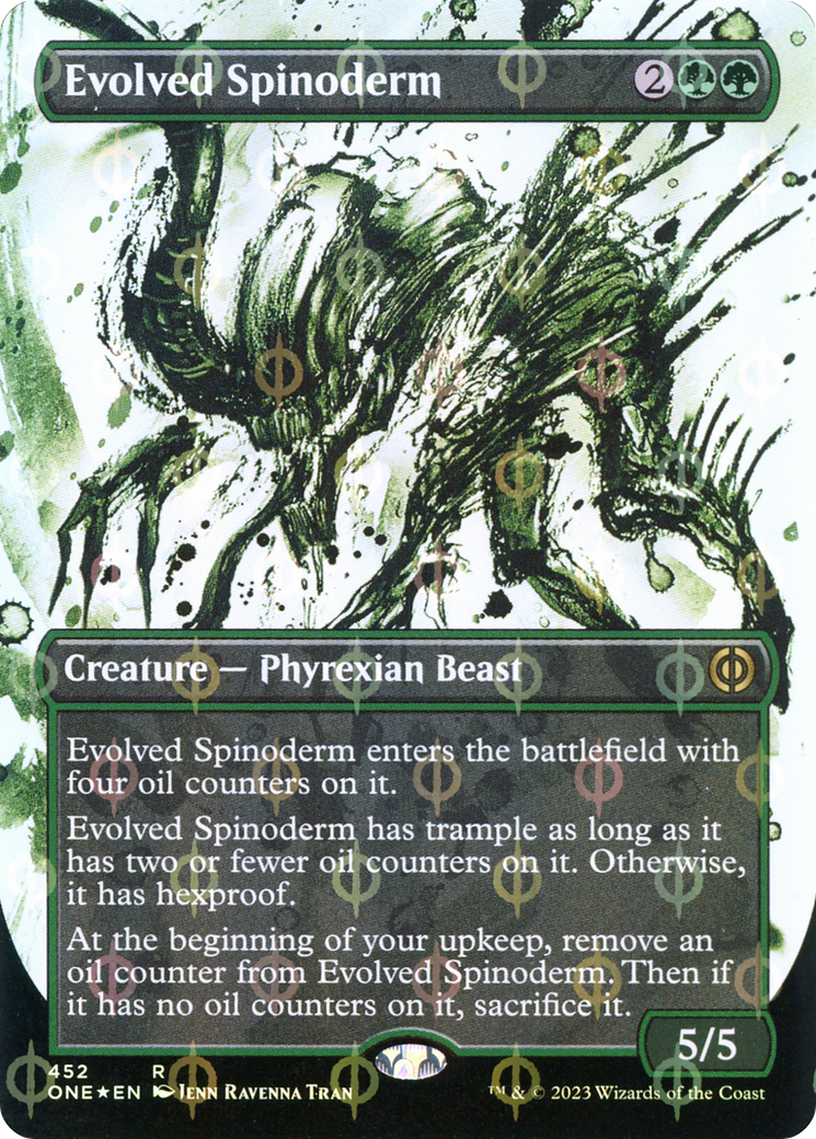 Evolved Spinoderm (Borderless Ichor Step-and-Compleat Foil) [Phyrexia: All Will Be One] | Arkham Games and Comics