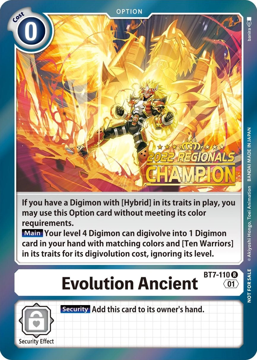 Evolution Ancient [BT7-110] (2022 Championship Offline Regional) (Online Champion) [Next Adventure Promos] | Arkham Games and Comics