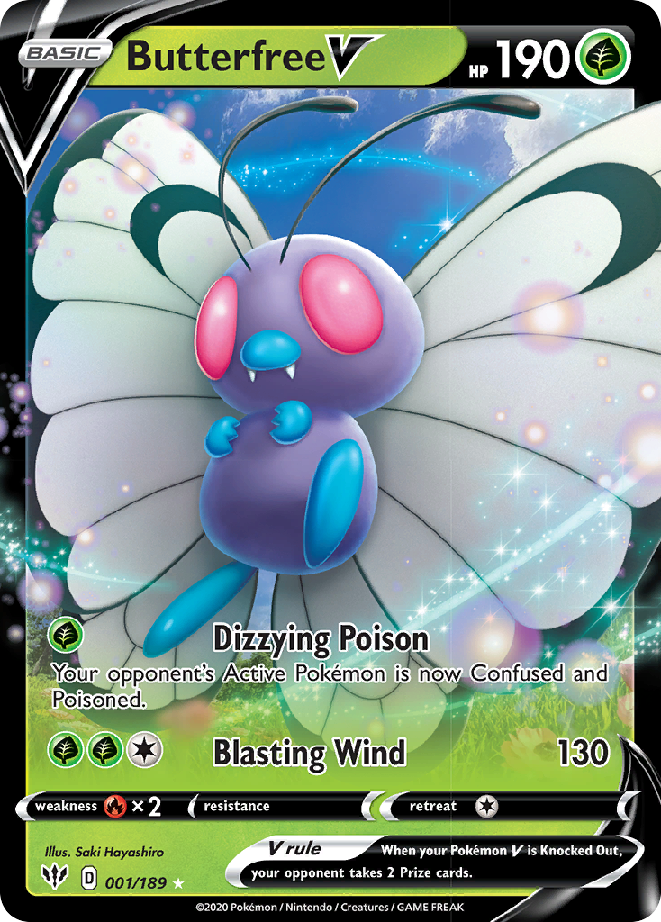 Butterfree V (001/189) [Sword & Shield: Darkness Ablaze] | Arkham Games and Comics