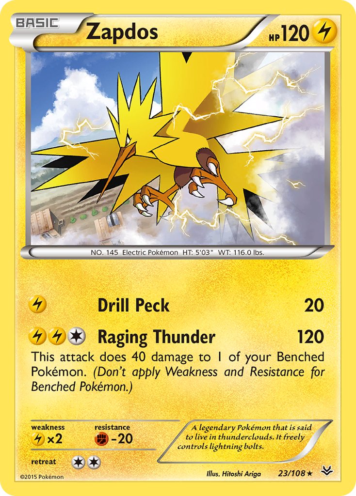 Zapdos(23/108) (Theme Deck Exclusive) [XY: Roaring Skies] | Arkham Games and Comics