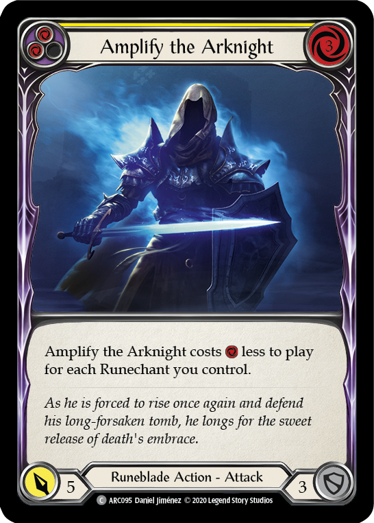 Amplify the Arknight (Yellow) [U-ARC095] (Arcane Rising Unlimited)  Unlimited Rainbow Foil | Arkham Games and Comics
