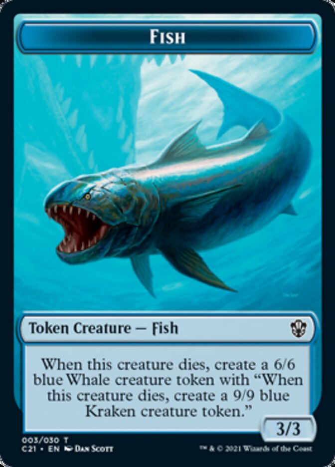 Beast (010) // Fish Token [Commander 2021 Tokens] | Arkham Games and Comics