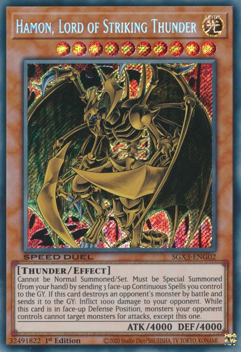 Hamon, Lord of Striking Thunder [SGX3-ENG02] Secret Rare | Arkham Games and Comics