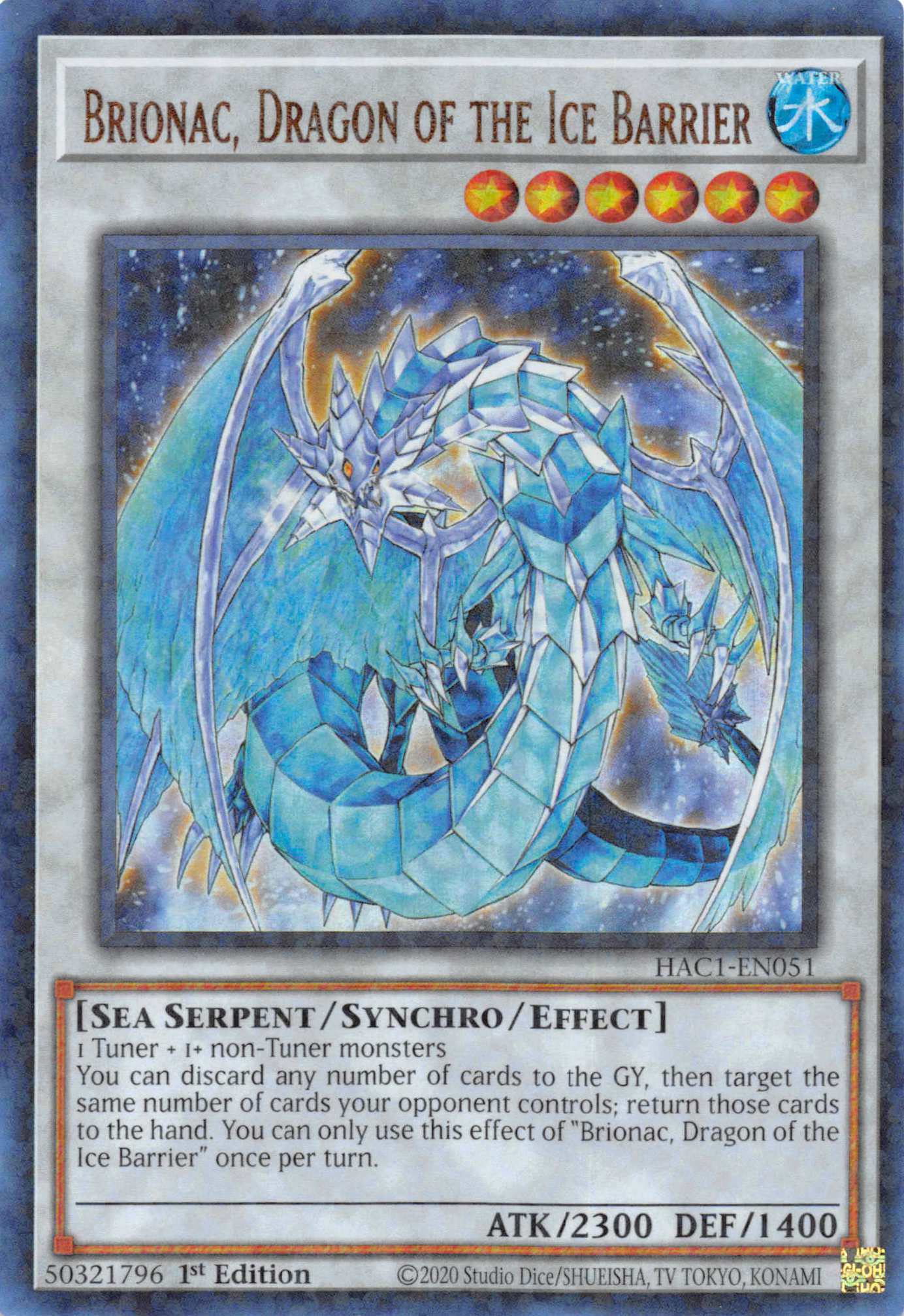 Brionac, Dragon of the Ice Barrier (Duel Terminal) [HAC1-EN051] Parallel Rare | Arkham Games and Comics