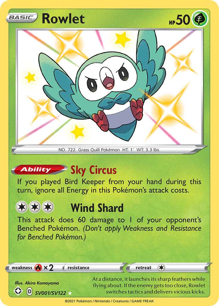 Rowlet (SV001/SV122) [Sword & Shield: Shining Fates] | Arkham Games and Comics