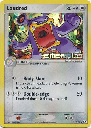 Loudred (35/106) (Stamped) [EX: Emerald] | Arkham Games and Comics