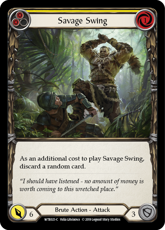 Savage Swing (Yellow) [WTR021-C] (Welcome to Rathe)  Alpha Print Rainbow Foil | Arkham Games and Comics