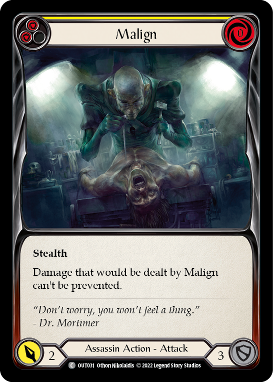 Malign (Yellow) [OUT031] (Outsiders)  Rainbow Foil | Arkham Games and Comics