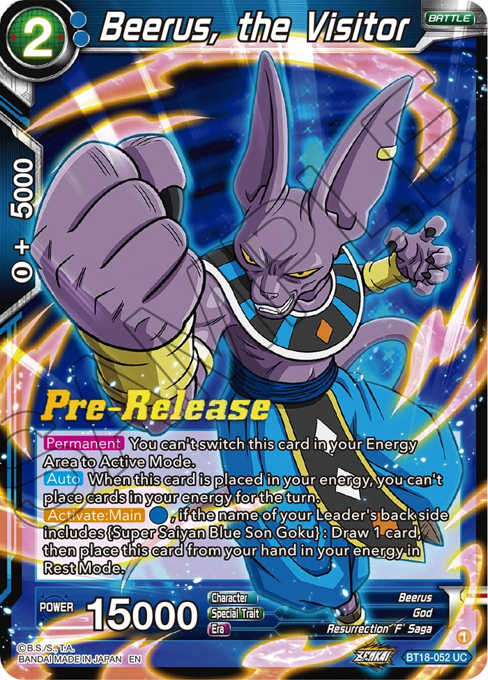 Beerus, the Visitor (BT18-052) [Dawn of the Z-Legends Prerelease Promos] | Arkham Games and Comics