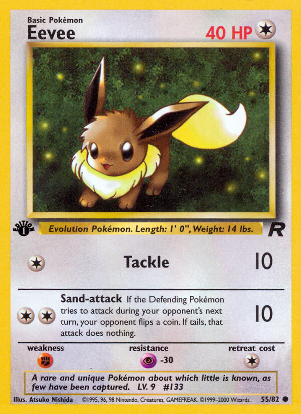 Eevee (55/82) [Team Rocket 1st Edition] | Arkham Games and Comics