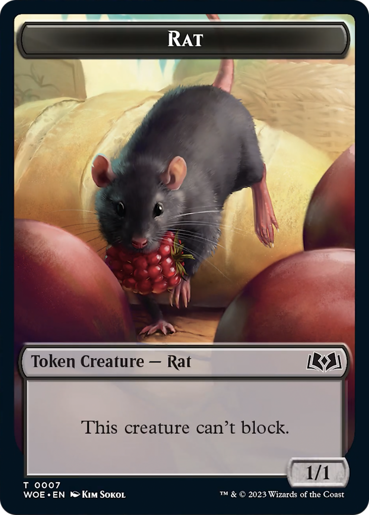 Rat Token [Wilds of Eldraine Tokens] | Arkham Games and Comics