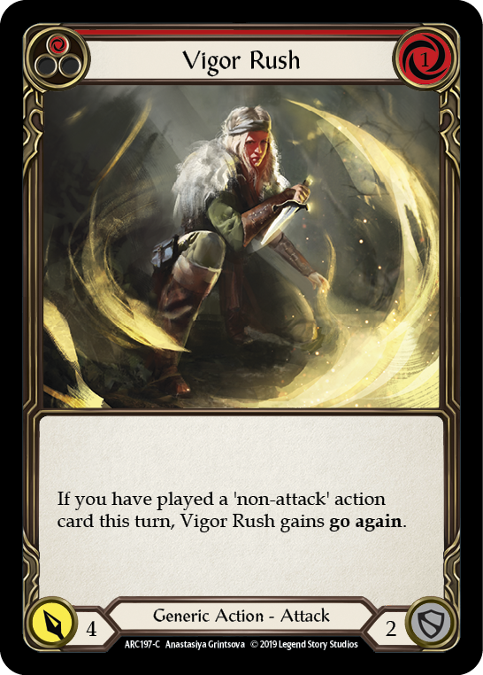 Vigor Rush (Red) [ARC197-C] (Arcane Rising)  1st Edition Rainbow Foil | Arkham Games and Comics