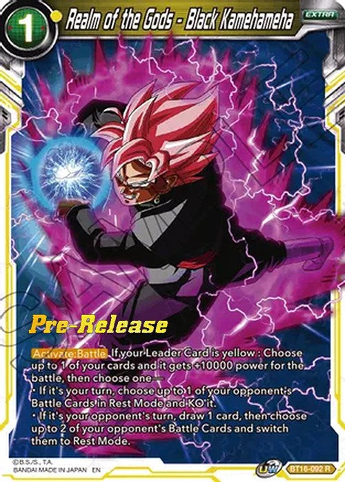 Realm of the Gods - Black Kamehameha (BT16-092) [Realm of the Gods Prerelease Promos] | Arkham Games and Comics