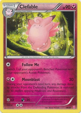 Clefable (28/30) [XY: Trainer Kit 1 - Wigglytuff] | Arkham Games and Comics