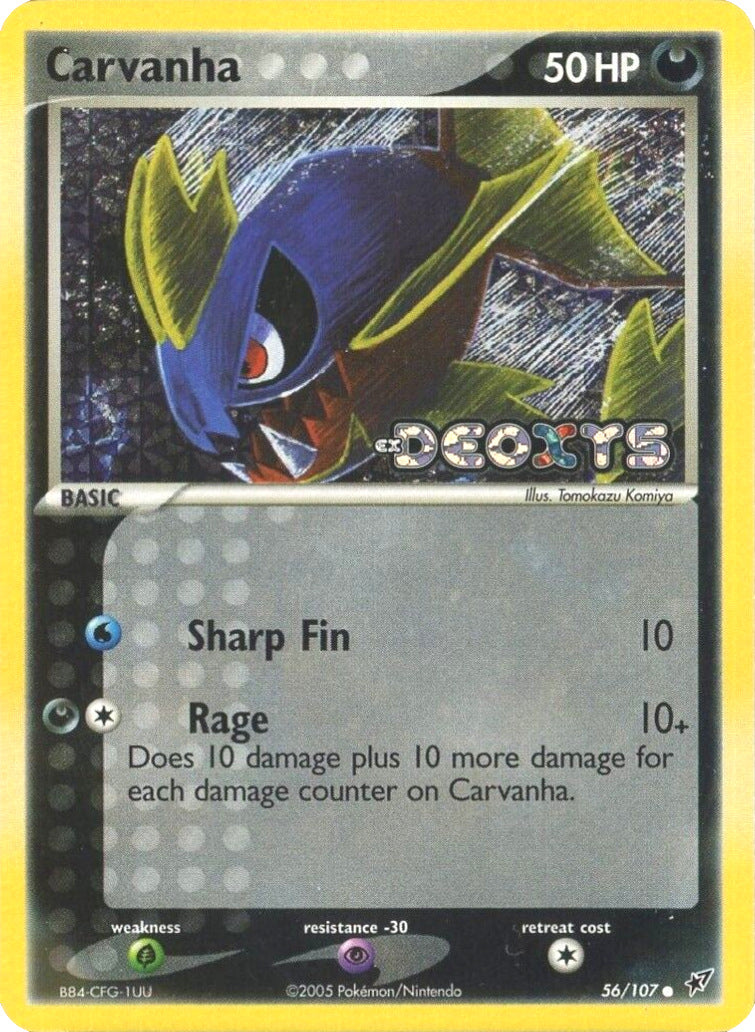 Carvanha (56/107) (Stamped) [EX: Deoxys] | Arkham Games and Comics