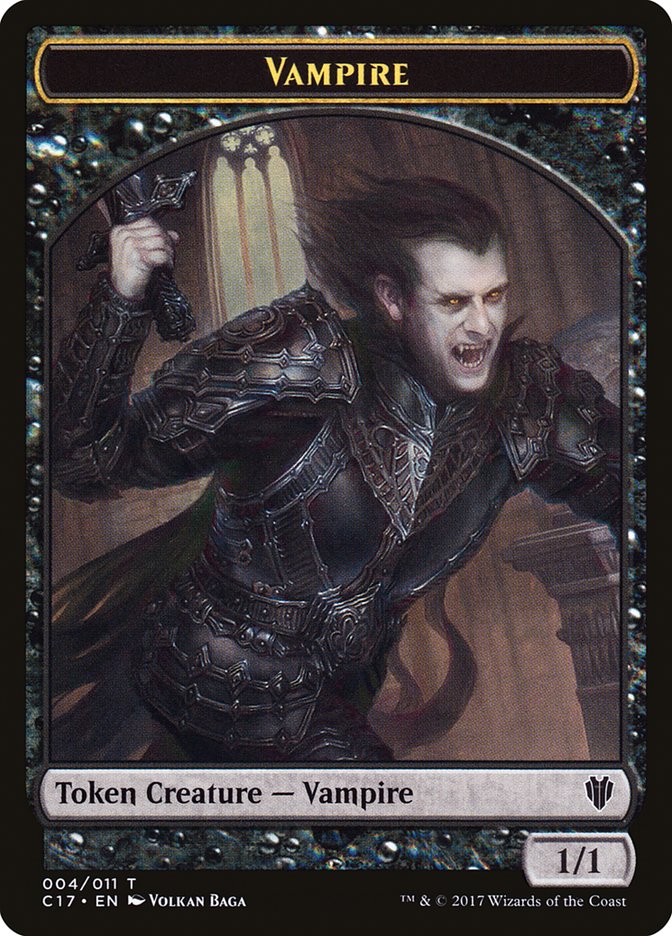 Vampire // Zombie Double-sided Token [Commander 2017 Tokens] | Arkham Games and Comics