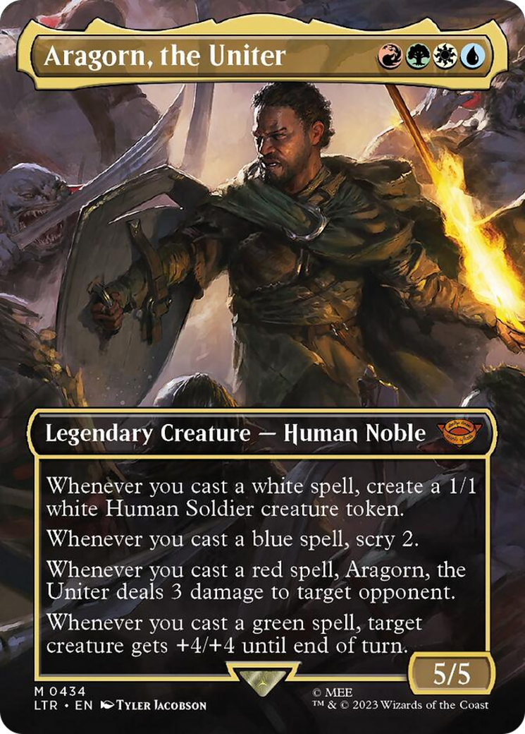 Aragorn, the Uniter (Borderless Alternate Art) [The Lord of the Rings: Tales of Middle-Earth] | Arkham Games and Comics