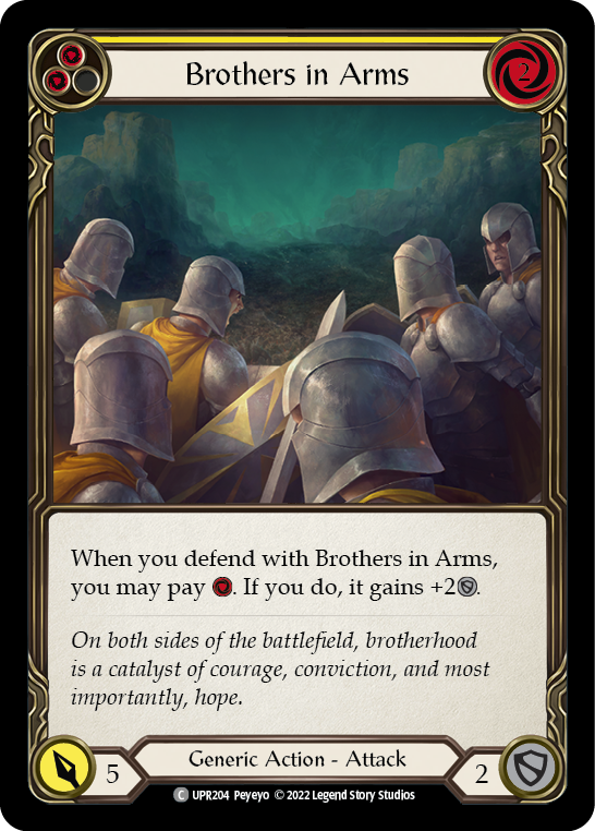 Brothers in Arms (Yellow) [UPR204] (Uprising)  Rainbow Foil | Arkham Games and Comics