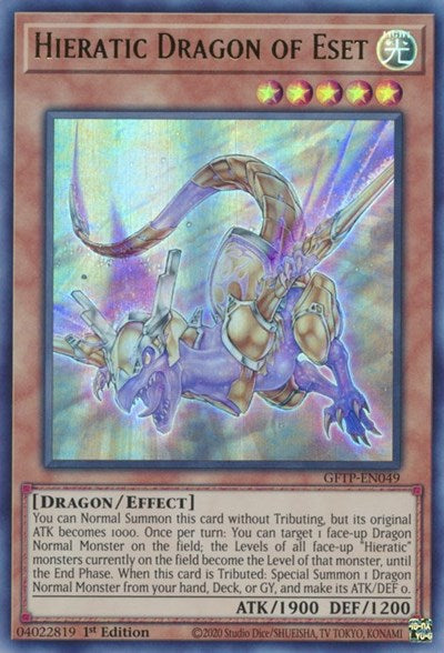 Hieratic Dragon of Eset [GFTP-EN049] Ultra Rare | Arkham Games and Comics