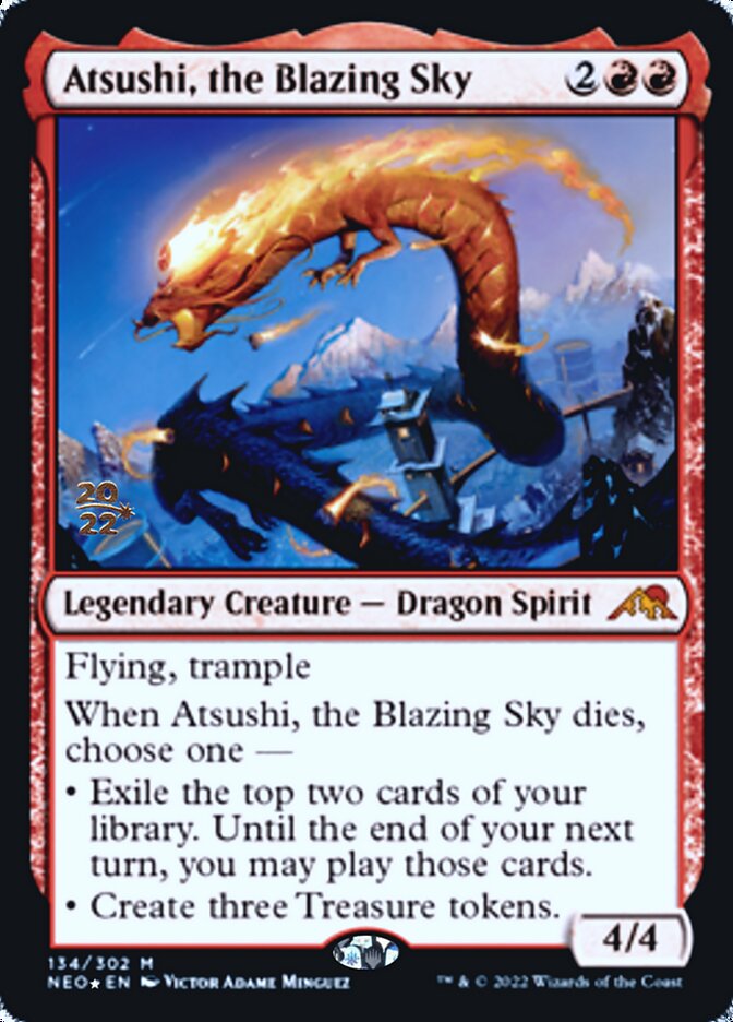 Atsushi, the Blazing Sky [Kamigawa: Neon Dynasty Prerelease Promos] | Arkham Games and Comics