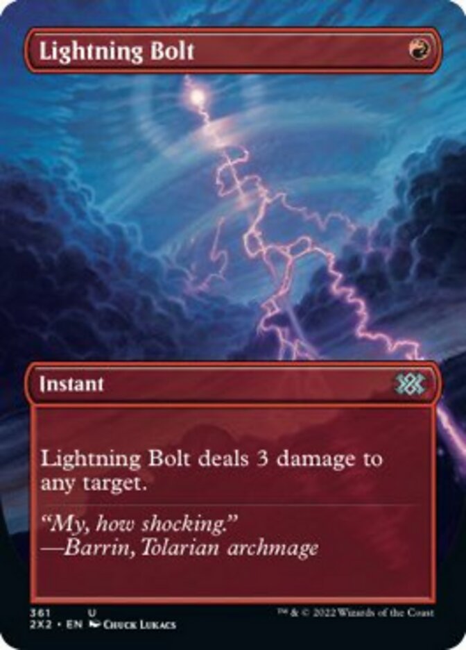 Lightning Bolt (Borderless Alternate Art) [Double Masters 2022] | Arkham Games and Comics