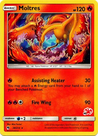 Moltres (38/214) (Charizard Stamp #46) [Battle Academy 2020] | Arkham Games and Comics