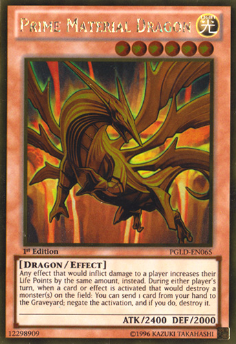 Prime Material Dragon [PGLD-EN065] Gold Rare | Arkham Games and Comics