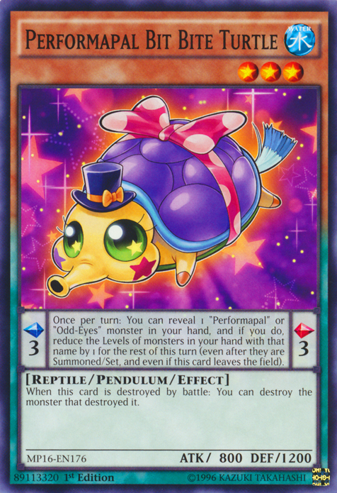 Performapal Bit Bite Turtle [MP16-EN176] Common | Arkham Games and Comics