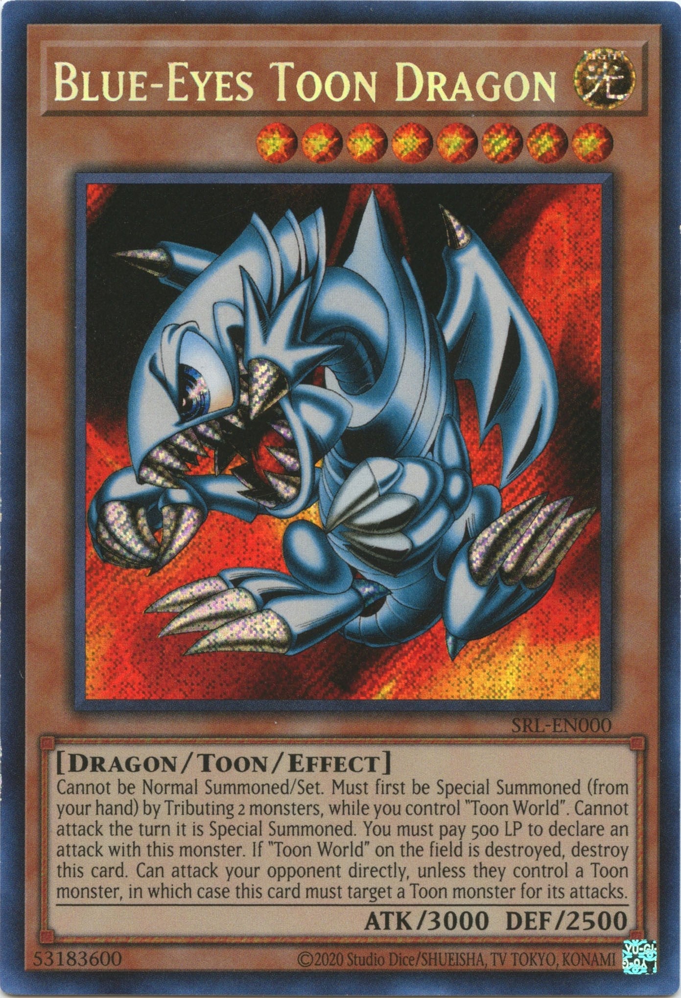 Blue-Eyes Toon Dragon (25th Anniversary) [SRL-EN000] Secret Rare | Arkham Games and Comics