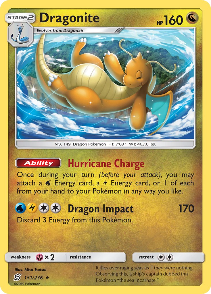 Dragonite (151/236) (Cracked Ice Holo) (Theme Deck Exclusives) [Sun & Moon: Unified Minds] | Arkham Games and Comics