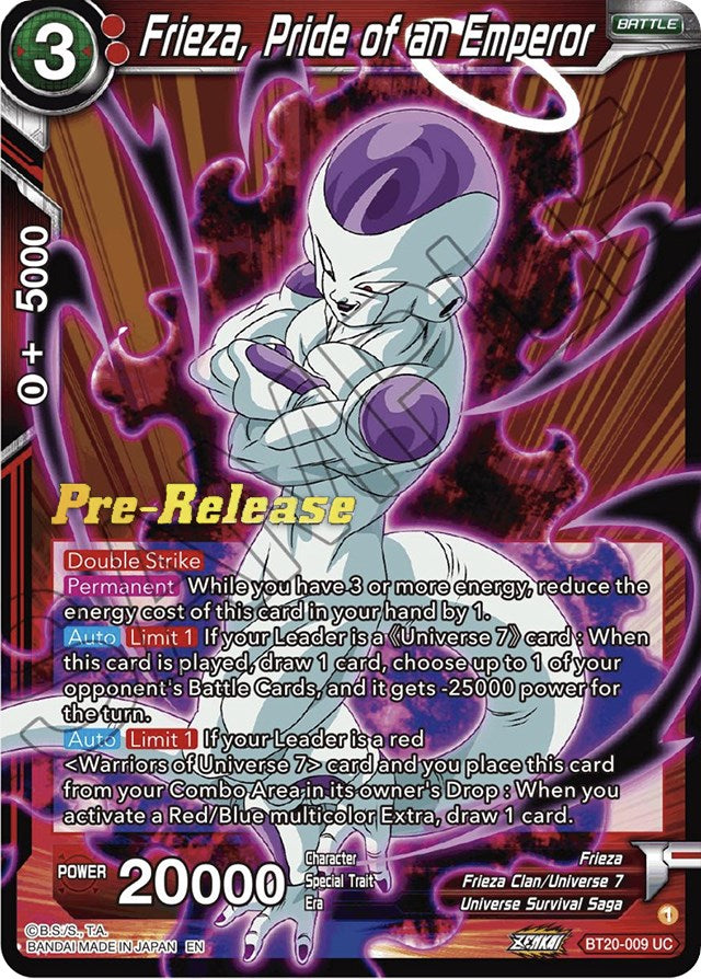 Frieza, Pride of an Emperor (BT20-009) [Power Absorbed Prerelease Promos] | Arkham Games and Comics