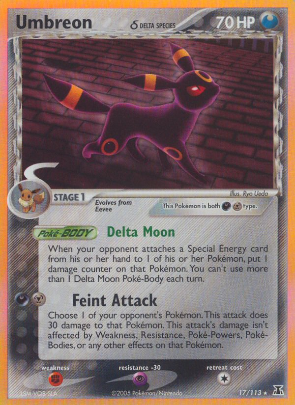 Umbreon (17/113) (Delta Species) [EX: Delta Species] | Arkham Games and Comics