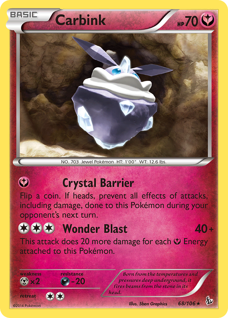 Carbink (68/106) (Theme Deck Exclusive) [XY: Flashfire] | Arkham Games and Comics