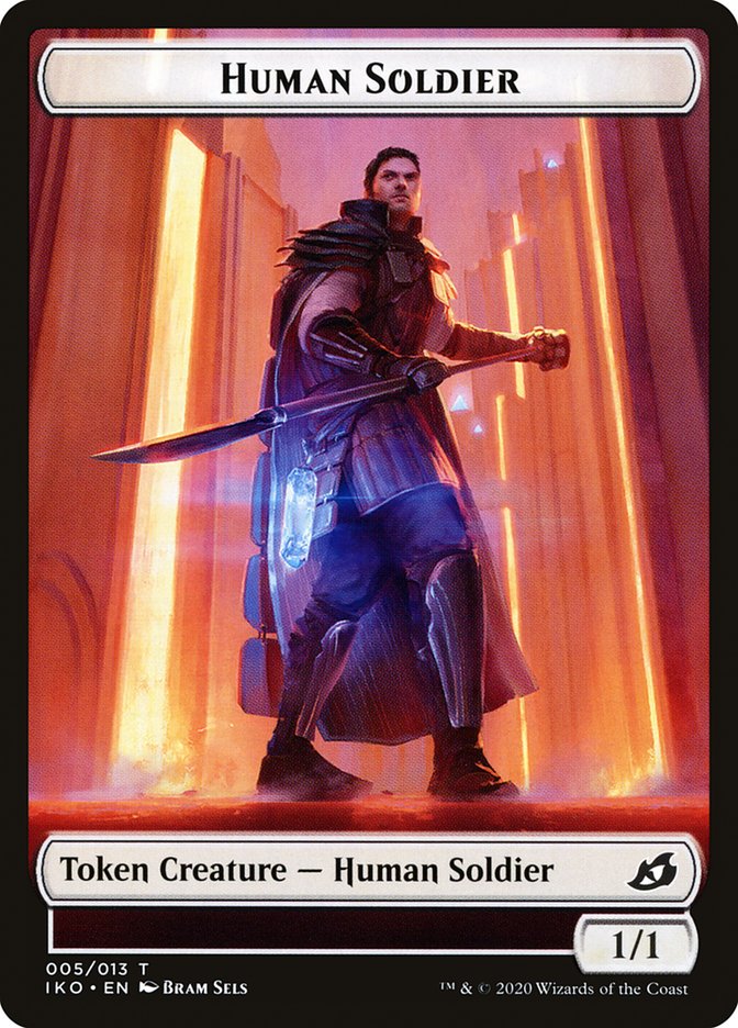 Human Soldier (005/013) [Ikoria: Lair of Behemoths Tokens] | Arkham Games and Comics