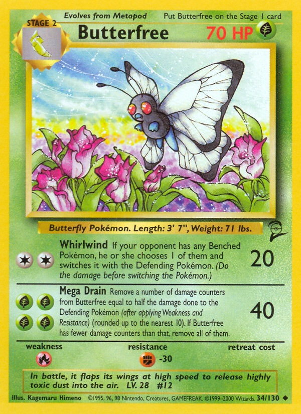 Butterfree (34/130) [Base Set 2] | Arkham Games and Comics